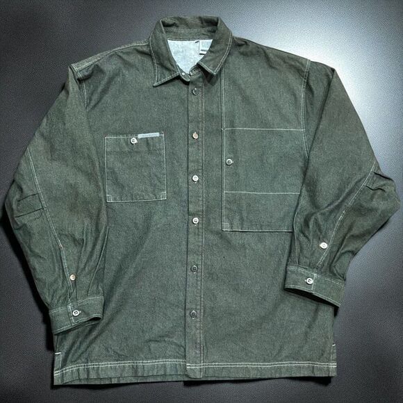 Mecca USA Vintage Y2K Baggy Fit Black Denim Jacket Big & Tall Men's Size XXL - Picture 1 of 9